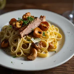 Makaron z polędwiczką i kurkami - wykwintne połączenie smaków
