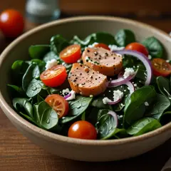 Sałatka ze szpinakiem i łososiem - zdrowa i smaczna propozycja na lunch