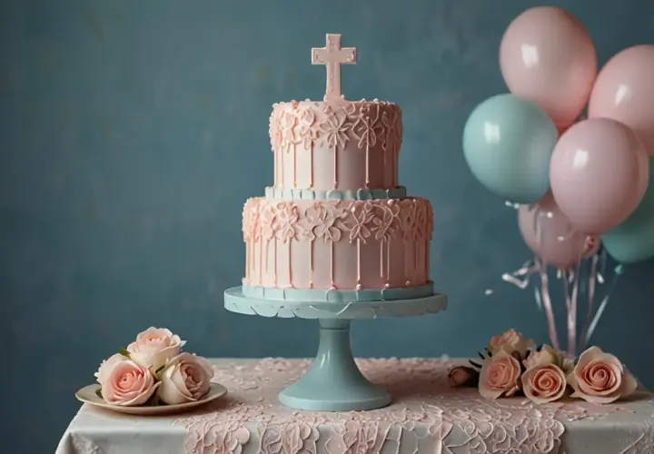 Wysokie i prostokątne torty na chrzest dla dziewczynki: Inspiracje i pomysły