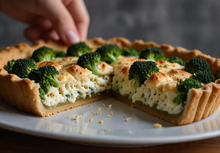 Tarta z brokułami i kurczakiem - zdrowa propozycja z fetą i mozzarellą