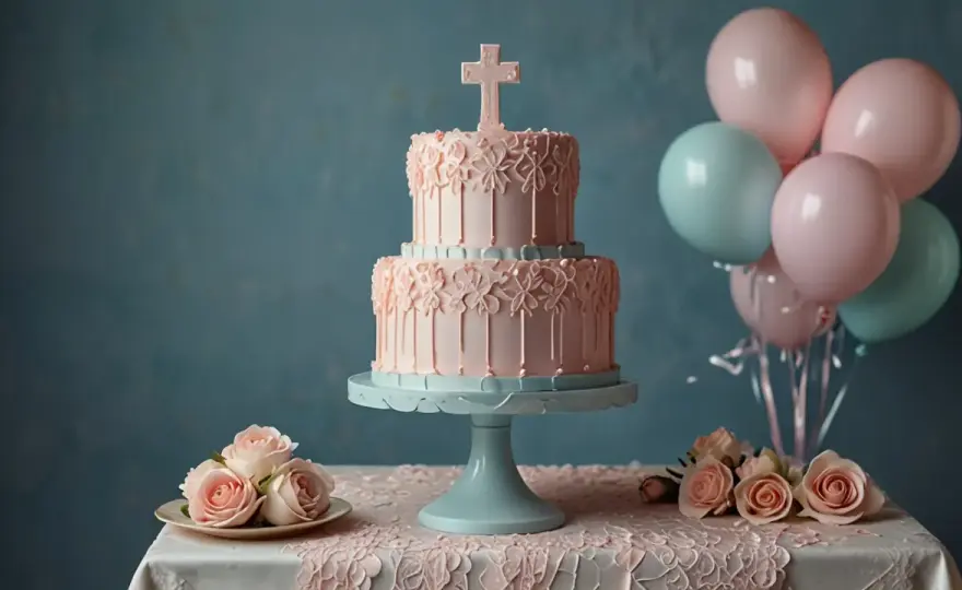 Wysokie i prostokątne torty na chrzest dla dziewczynki: Inspiracje i pomysły