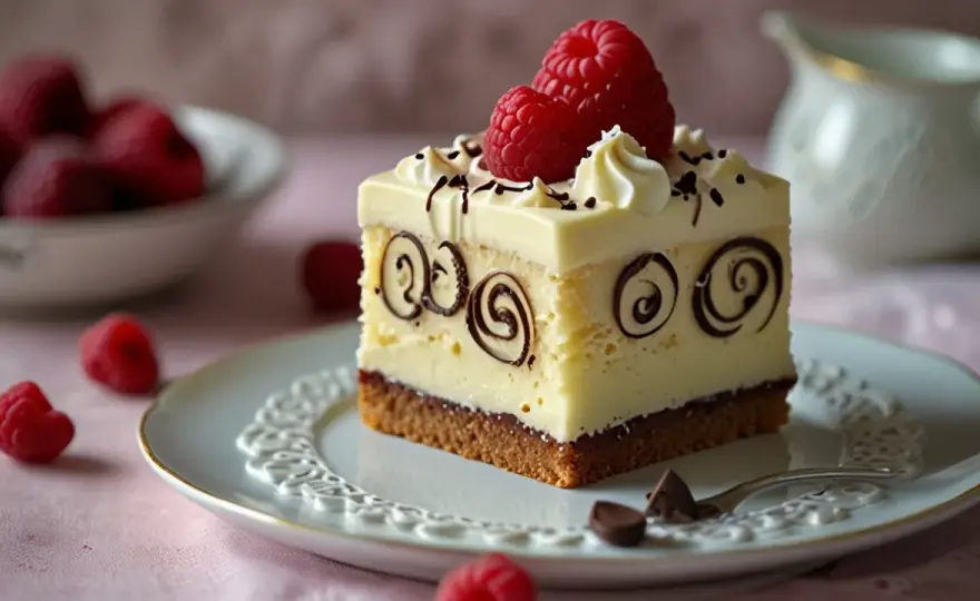Mazurek z mascarpone i białą czekoladą - delikatny i elegancki deser