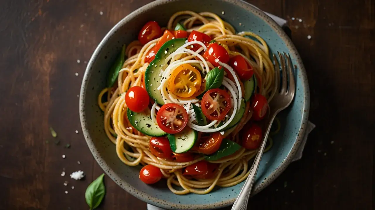 Zdjęcie Zdrowe przepisy na fit spaghetti z warzywami: Szybki i pyszny obiad 